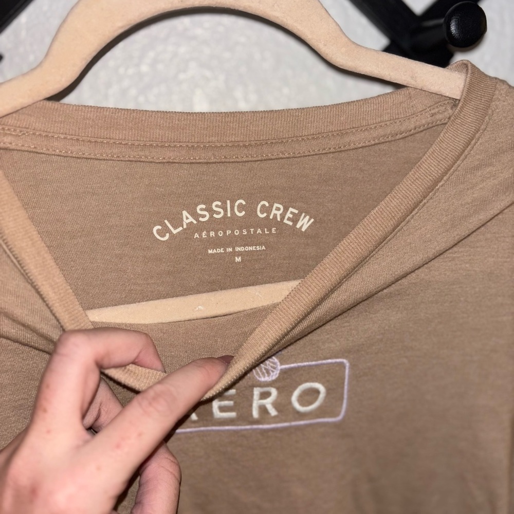 Aeropostale‎ Brown Butterfly Logo T-Shirt Medium Casual Tee - Picture 3 of 4